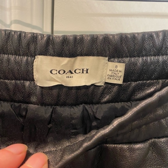 Coach black leather jogger pants - Picture 6 of 9